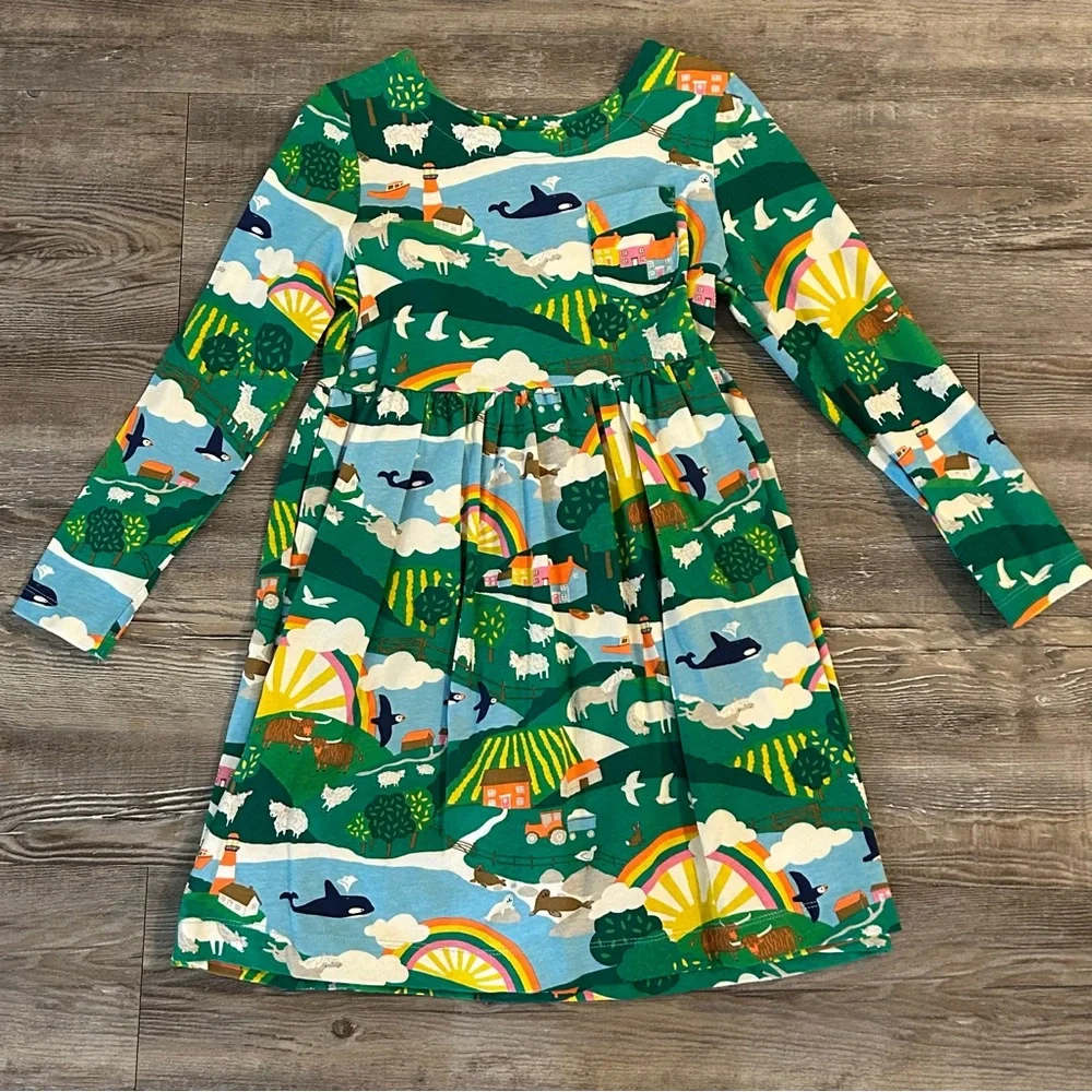 Mini Boden Rainbows and Whales Dress 6/7 - Picture 2 of 4